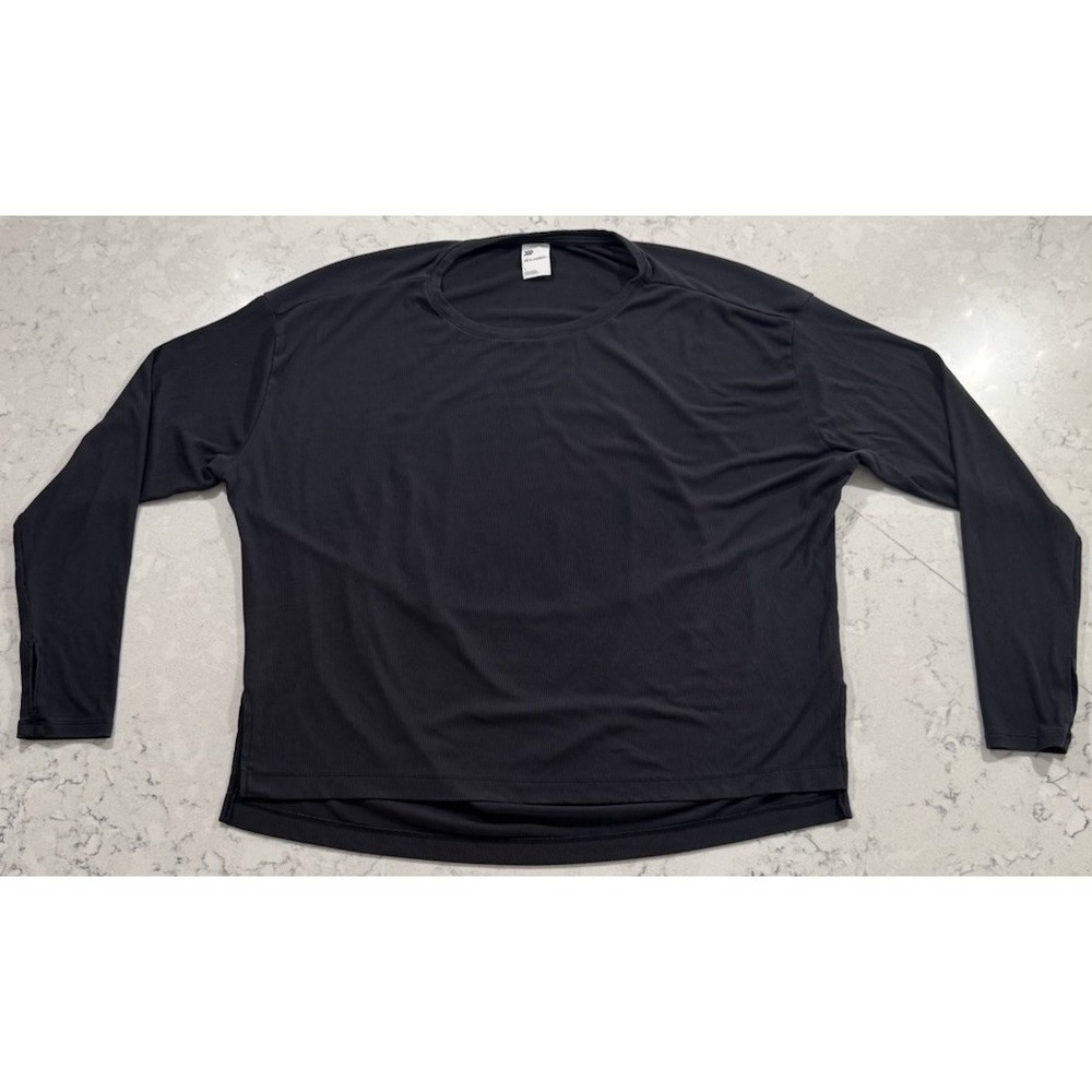 All In Motion Beautifully Soft Long Sleeve T-Shirt Womens Large Black Modal‎ Top